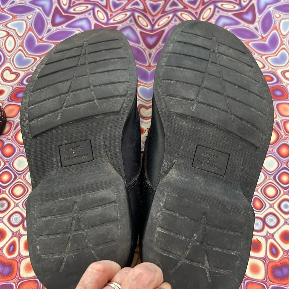 Mens Leather Black Dress or Work Shoes Size 11 Croft & Barrow; Good Condition